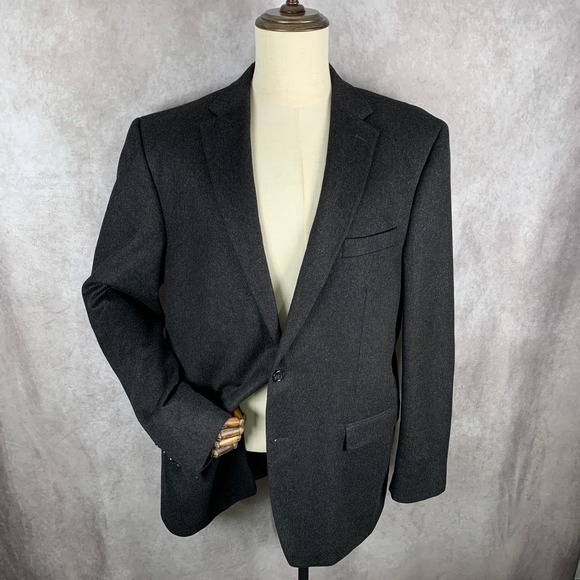 Neiman Marcus Cashmere Blazer Jacket Men 46L Gray Soft Sport Coat - Picture 2 of 15